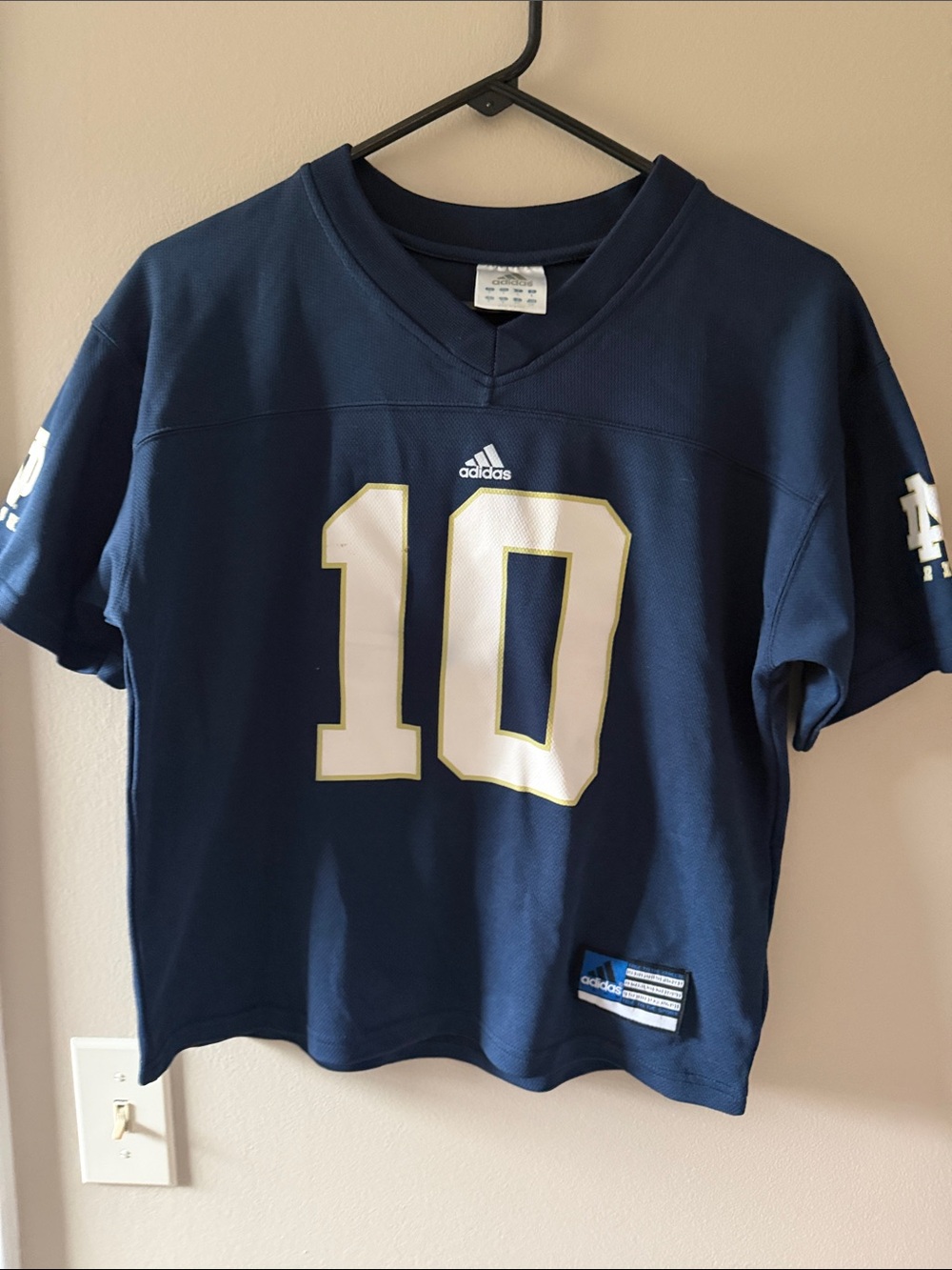 adidas Navy Blue Number 10 Jersey with White Accents